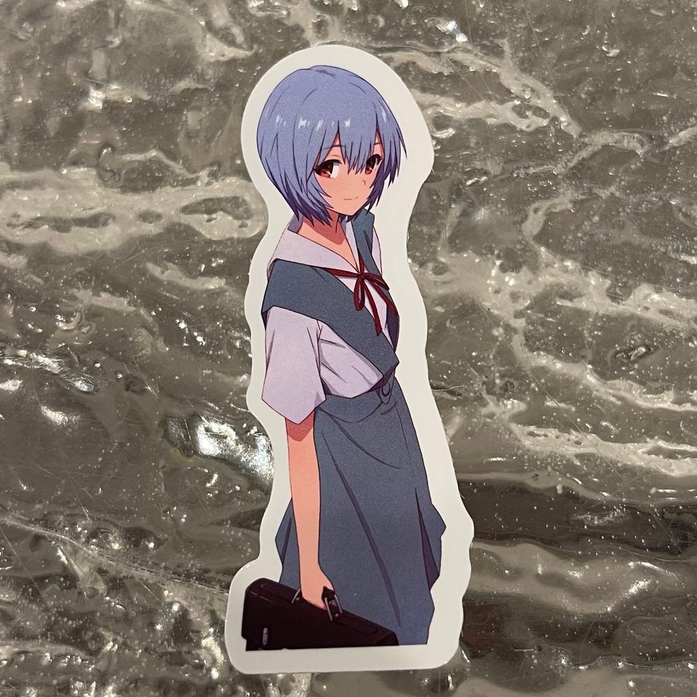 5/$10 Waterproof Vinyl Sticker-Rei Evangelion Schoolgirl